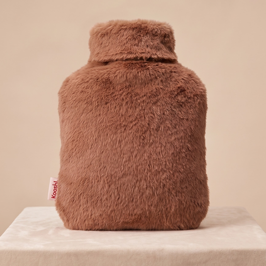 Kooshl Glow | Premium Wärmekissen| Kuschelfell Walnussbraun