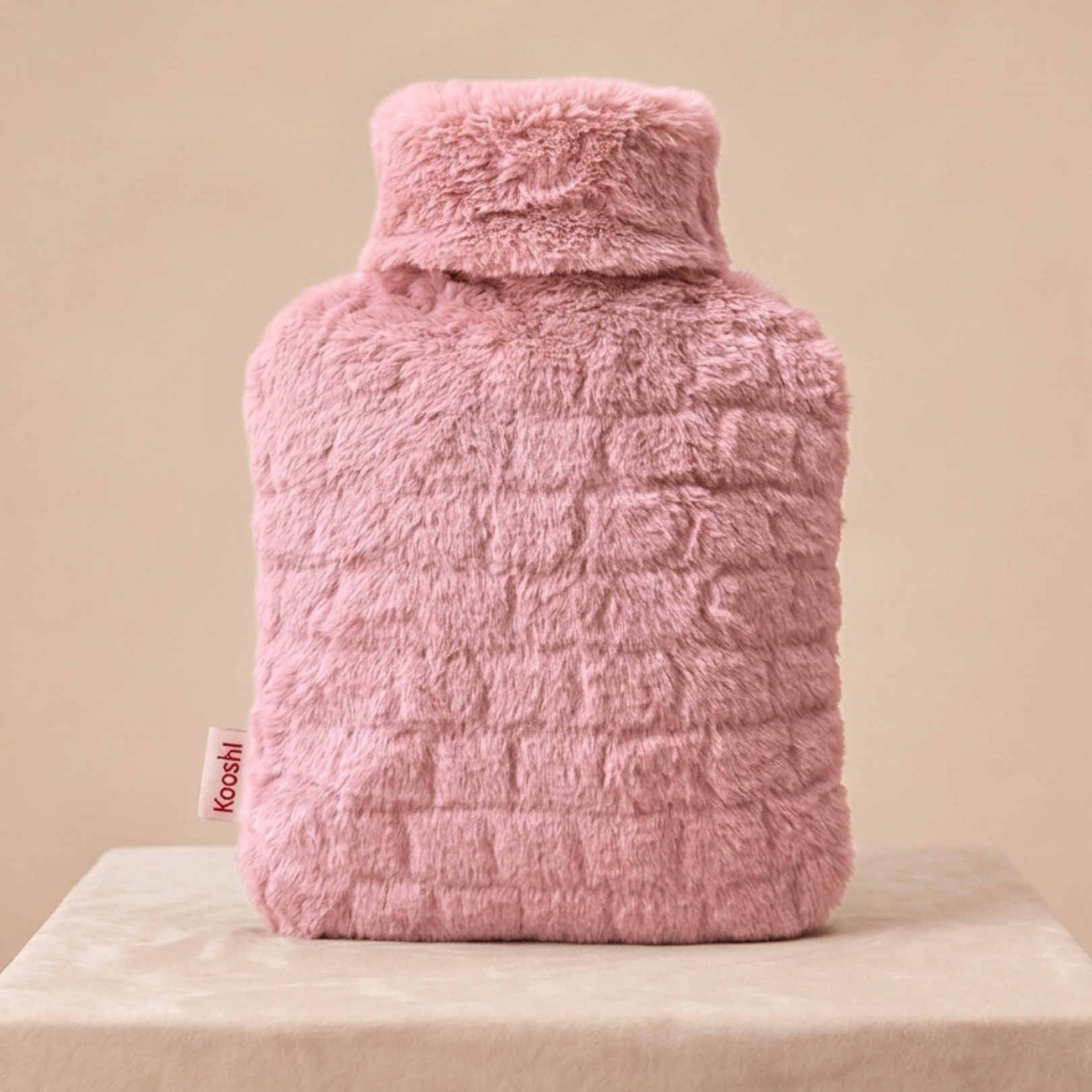 Kooshl Glow | Premium Heated Cushion | Embossed Faux Fur Rose