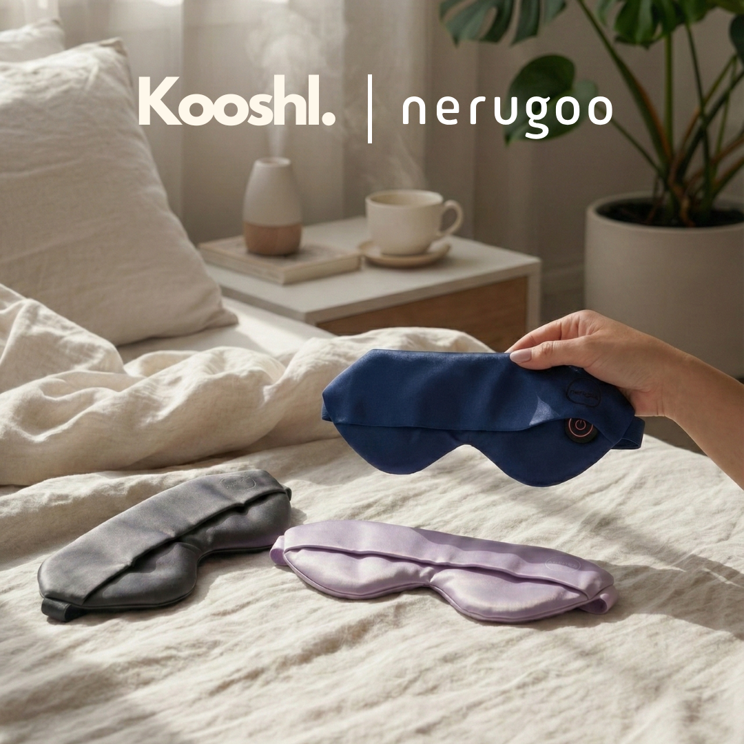 Kooshl Offline Mask | Beheizbare Seiden-Augenmaske | Powered by Nerugoo