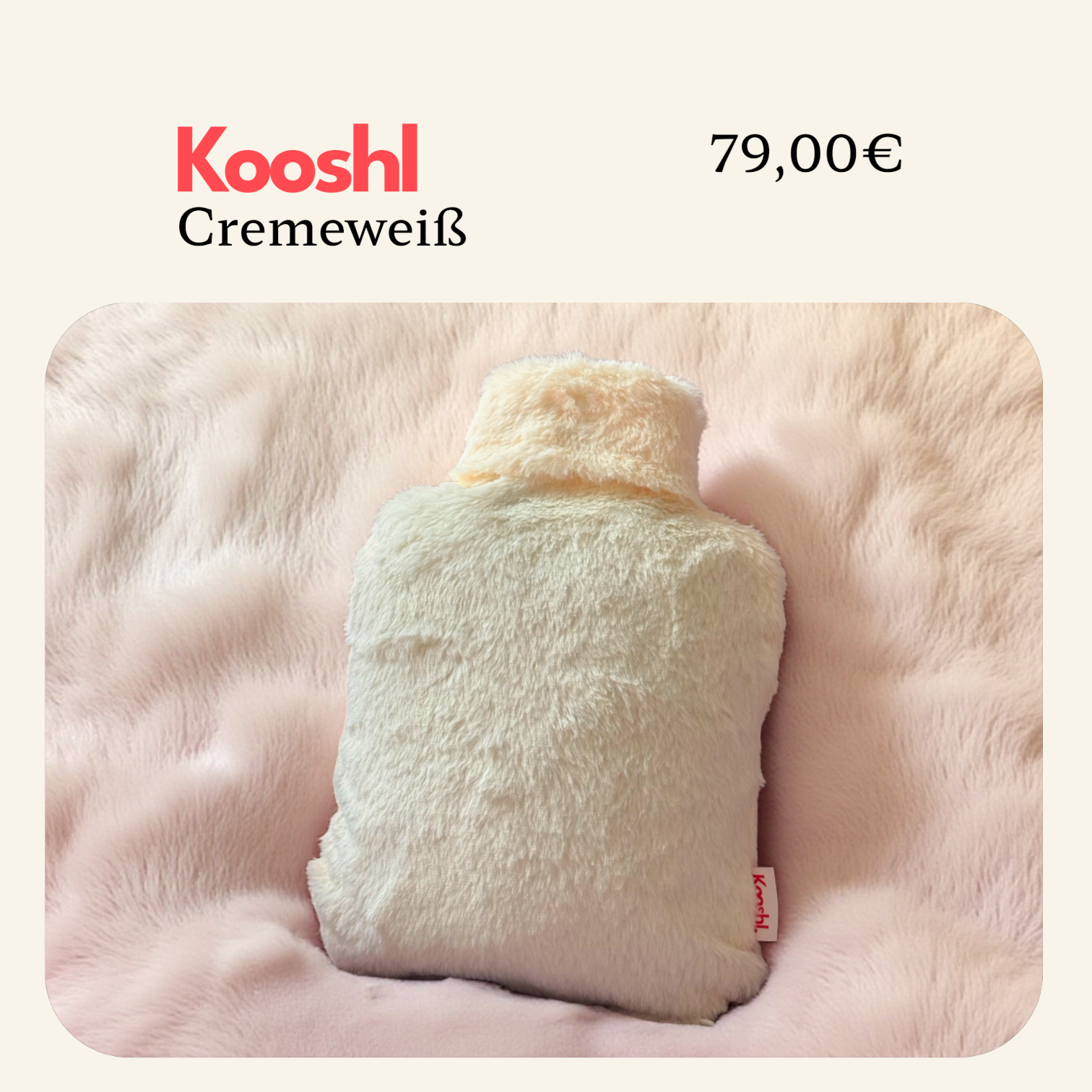 Kooshl Glow | Premium Wärmekissen | Kuschelfell Cremeweiß